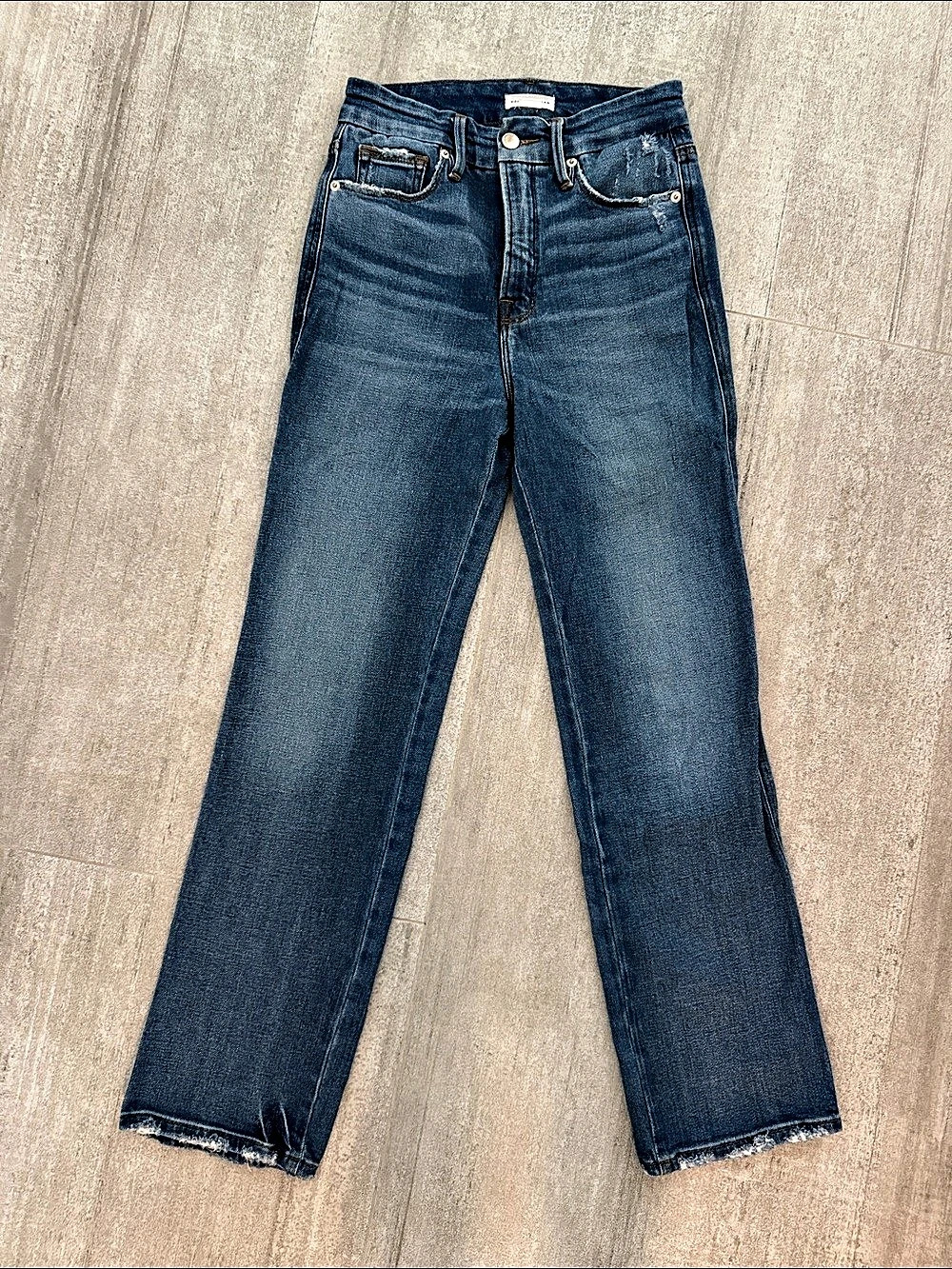 Good American Good Curve Straight Jeans Blue Waist 25